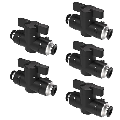 5/16 8mm Push To Connect Valve,Shut Off Air Flow Control Fittings - color: Black BUC, size: 5/16"OD(8mm)
