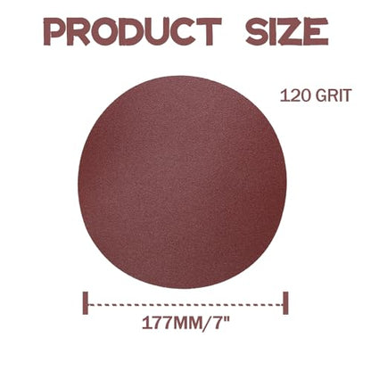 Bonsicoky 7 Inch Sanding Disc Sandpaper, 120 Grit, 30 Pcs - style: 30 Pcs 120 Grit