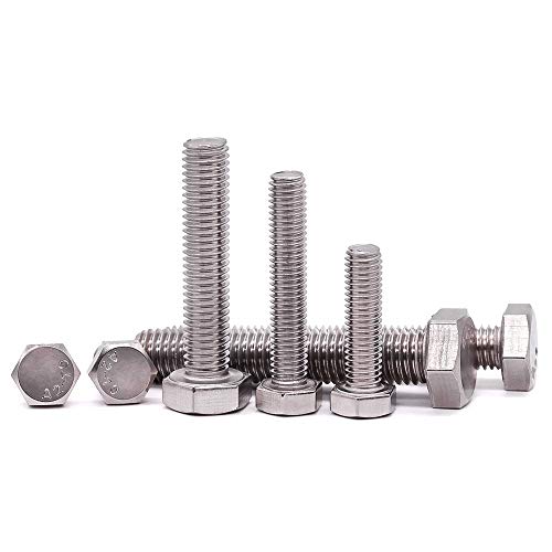 M10-1.5 x 30mm Stainless Steel Hex Bolts, 304 Stainless Steel 18-8, Hex Drive, Full Thread, Coarse Thread UNC, Plain Finish, 10 PCS - size: M10-1.5 x 30mm