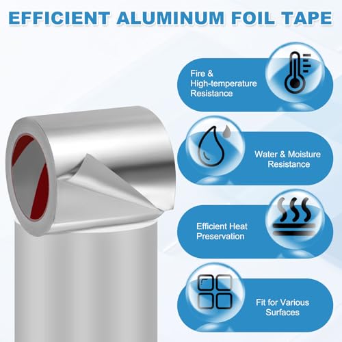 MECCANIXITY Alum um Foil Tape, 33 Ftx4.7 x2.4mil Heavy Duty HVAC Tape - size: 33 ftx4.7inx2.4mil
