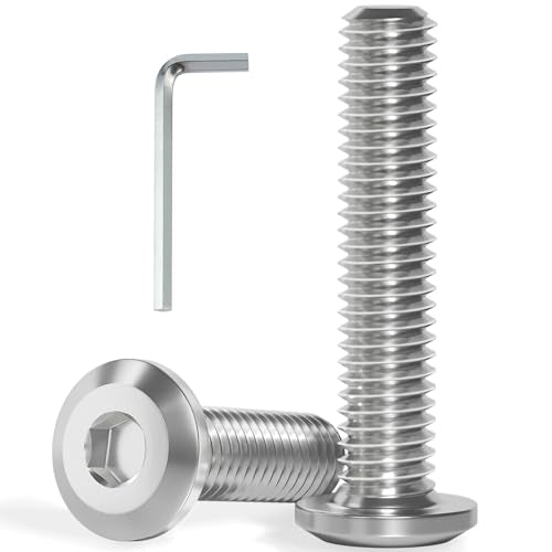 VGBUY M6-1.0 x 35 mm 40Pcs Flat Head Hex Socket Cap Screws Bolts,304 Stainless Steel 18-8,Full Thread,Hex Spanner Included (VG30109) - size: M6 x 35-40pcs