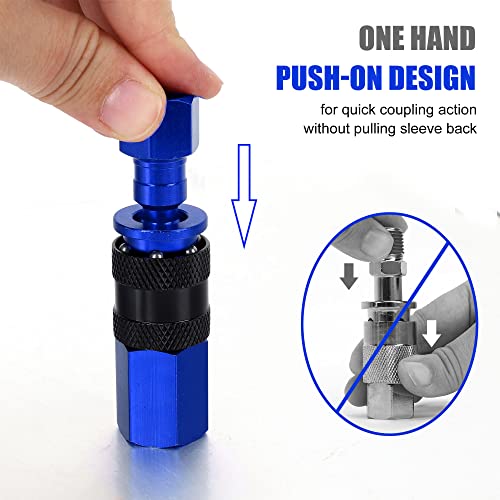Aluminum Air Fittings, 1/4" NPT, 25 Pieces, Blue - color: Blue, size: 25 Pieces