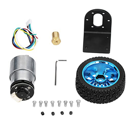 Encoder Motor Set, 15.5mm Shaft Diameter Micro DC Gear Motors DC12V for DIY Smart Car(1000RPM)