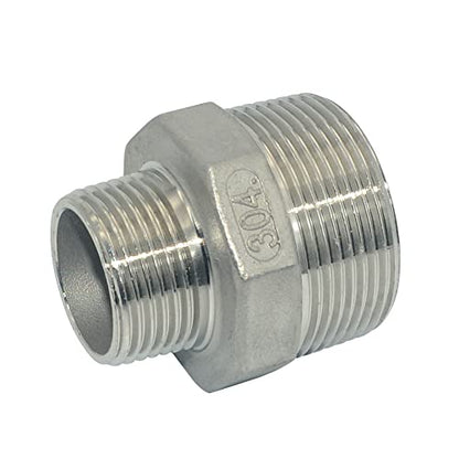 1-1/2" x 1" Male Threaded Reducing Nipple Fitting/Adapter,Stainless Steel SS304 NPT Pipe Hex Reducer - size: 1-1/2" x 1"