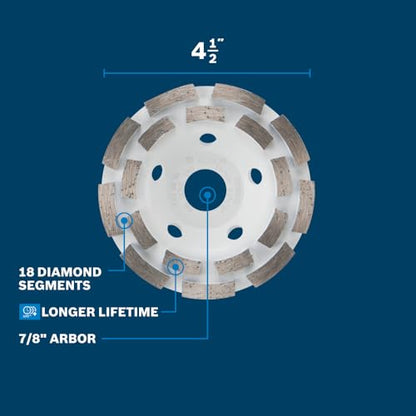 BOSCH DCDR04501 4-1/2 in. Double Row Diamond Cup Wheel