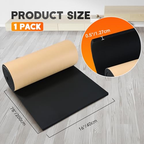 Sponge Neoprene with Adhesive Foam Rubber Sheet 1/2” x 16” x 78”