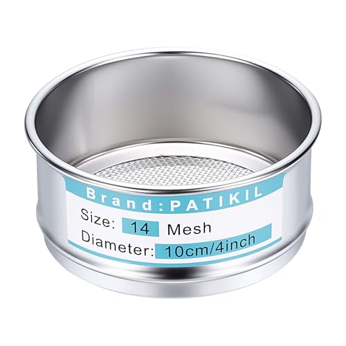 PATIKIL Lab Sieve 14 Mesh(1.43mm) 3.9"(10cm) Diameter Sifting Screen - size: 14 Mesh(1.43mm)/3.9"