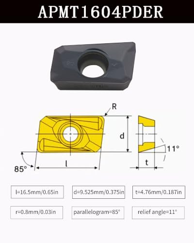 Face Milling Inserts APMT1604PDER YBG202 Finish Milling for Steel - color: APMT1604PDER YBG202
