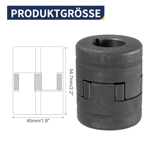 uxcell 7/8" to 1" L075 Flexible 3-Piece L-Jaw Coupling Coupler Set & Buna-N NBR Rubber Spider for Log Splitter Hybrid Equipment - size: 7/8" to 1"
