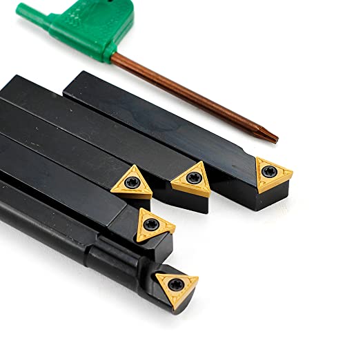 OSCARBIDE 3/8" Shank Lathe Turning Tool Set TCMT21.51 Inserts,5-Piece