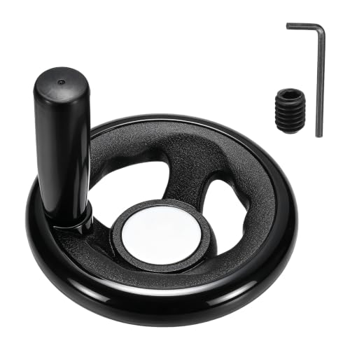 uxcell Handwheel with Revolving Handle, 0.4" Hole x 3.1" OD, Black - size: 0.4" Hole x 3.1" OD