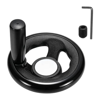 uxcell Handwheel with Revolving Handle, 0.4" Hole x 3.1" OD, Black - size: 0.4" Hole x 3.1" OD