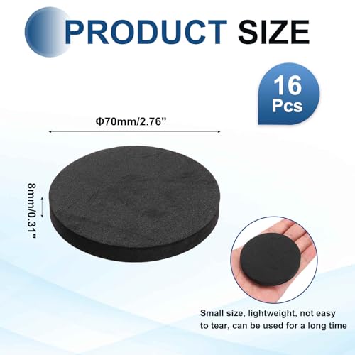 MECCANIXITY Single Sided Speaker Isolation Pads 70mmx8mm Round Black - size: 70mmx8mm