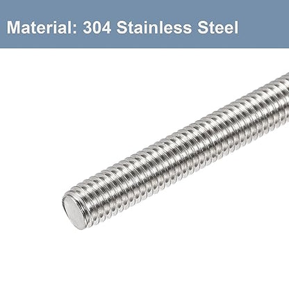 M6 x 300mm Fully Threaded Rod & Studs, 304 Stainless Steel Right Hand Threads Rods, M6-1 Thread Pitch for Anchor Bolts, Clamps, Hangers and U-Bolts 4 Pack【with Nuts】 - size: 12-Inch