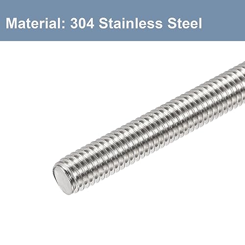 M6 x 250mm Fully Threaded Rod & Studs, 304 Stainless Steel Right Hand Threads Rods, M6-1 Thread Pitch for Anchor Bolts, Clamps, Hangers and U-Bolts 4 Pack【with Nuts】 - size: 10-Inch