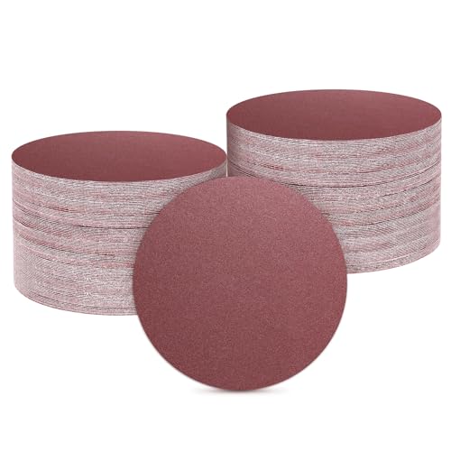 HARFINGTON 100 Pcs 6 Inch Sanding Discs 120 Grit Red Aluminum Oxide - size: 6 Inch(120 Grit)