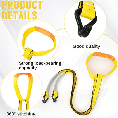 2 Inch x 5 ft Industrial Forklift Battery Lifting Carrying Sling Battery Carrier Lifter Strap with Hook 12 Inch Lift Round Ring with Protector Pad Heavy Duty for Industry Factory