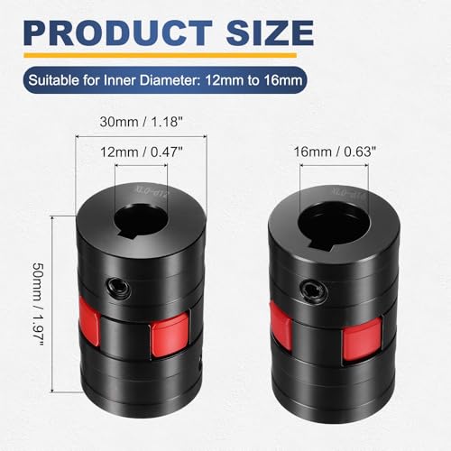 MECCANIXITY XL0 Type Flexible Elastic Shaft Coupling 12mm to 16mm Bore - size: 12mm to 16mm Bore 30 Diameter