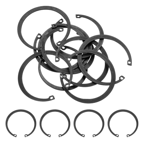 uxcell 10Pcs 2-9/32" (58mm) Internal Retaining Ring Circlip, 65 Mn Spring Steel Internal Circlip Snap Rings C-Clips for Grooved Shafts Studs, Black - size: 2-9/32"(58mm)