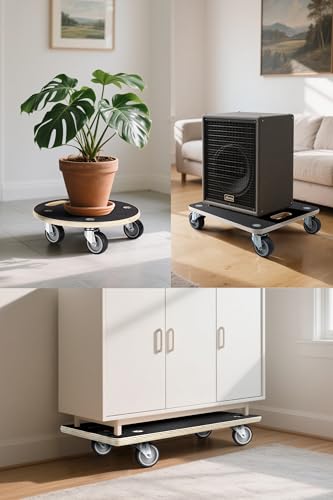 1100LB Heavy Duty Moving Dolly Cart - 2-Pack with 3" TPR Wheels - Rectangle - size: Rectangle(2 Pack)