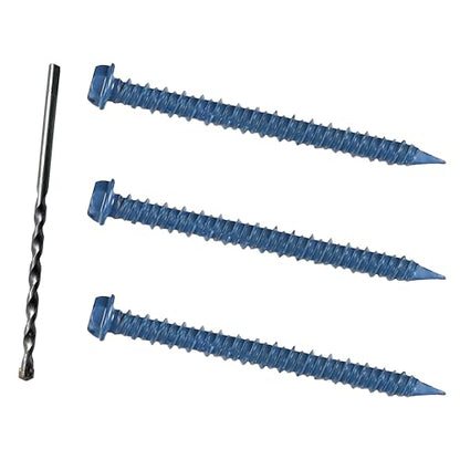 3/16 x 2-1/4" Hex Head Concrete Screw Anchor, for Anchoring to Masonry, Block or Brick (100Pcs) - size: 3/16 x 2-1/4", style: Hex Head