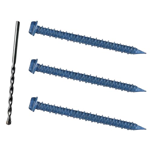 3/16 x 2-1/4" Hex Head Concrete Screw Anchor, for Anchoring to Masonry, Block or Brick (100Pcs) - size: 3/16 x 2-1/4", style: Hex Head