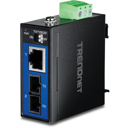 TRENDnet Industrial 100Base-FX Single-Mode SC Fiber Converter, TI-F10S30, - style: 30 KM