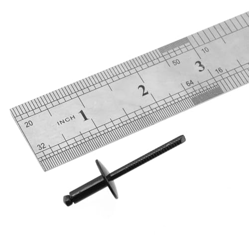 Antrader Blind Rivets, 3/16"x1/2" Stainless Steel Pop Rivet,50Pcs All Black - color: All Black,large Cap, size: 3/16" x 1/2"