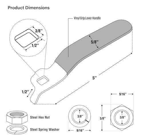 MIDLINE VALVE Replacement Lever Handle for MIDLINE VALVE 610 Series Only 3/4 in. Ball Valve, Stainless Steel Quarter Turn with Vinyl Grip for Natural Gas, 5 Pack - size: 3/4 in., style: 5 Pack