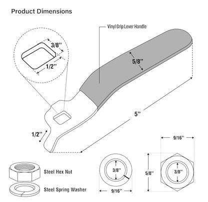MIDLINE VALVE Replacement Lever Handle for MIDLINE VALVE 610 Series Only 3/4 in. Ball Valve, Stainless Steel Quarter Turn with Vinyl Grip for Natural Gas, 5 Pack - size: 3/4 in., style: 5 Pack