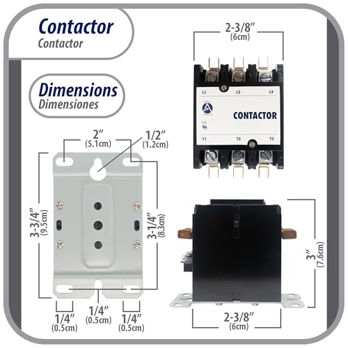 Appli Parts APAC-330120 Heavy Duty Contactor 3 Poles 30A 120V Coil Replacement for AC Compressors and Electrical Applications UL Certified E476929 - size: 3 Pole / 30A / 120V