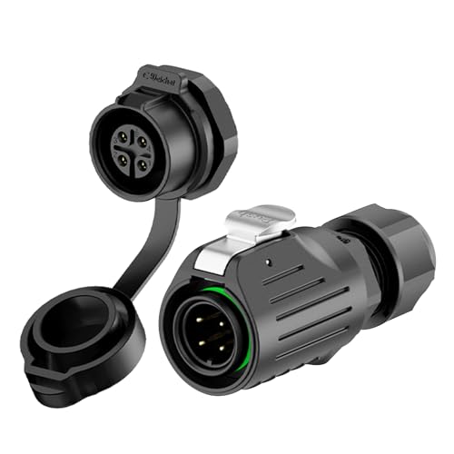 EW-LP16 Industrial Waterproof Connector IP68 Quickly Plugging Aviation Connector PBT Plastic Shell Circular Connector Fast Release Electrical Connector M16 2-9 Pin Thread Socket (4 Pin) - color: Thread Socket/PBT Plastic, size: 4 Pin