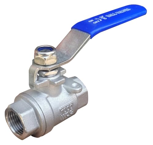 Full Port Ball Valve 3/8" NPT Heavy Duty Stainless Steel 304 For Water,Oil and Gas with Blue Handles（1000WOG） - size: 3/8"NPT, style: pack of 1