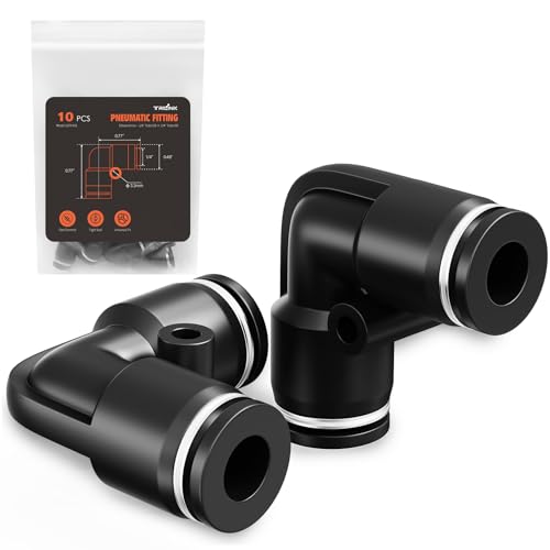 TRILINK 1/4" OD Push to Connect Fittings – Air Line Elbow Connectors, Quick Connect Pneumatic Fittings, Push Lock Air Hose Fittings for Compressor, Air Tools & Tubing (10 PCS) - color: 1/4" OD, size: Elbow(10pcs)