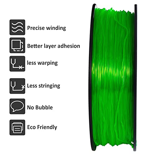 GIANTARM TPU Filament 1.75mm Flexible Soft 3D Printer Consumables Green,95A 1kg Spool (2.2 lbs.), Dimensional Accuracy +/- 0.05 mm - color: Tpu-green-1