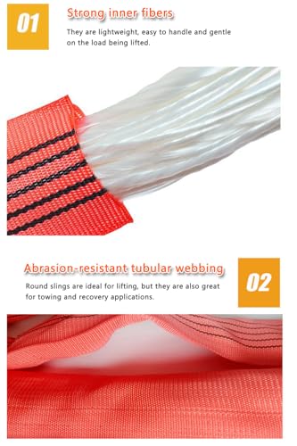 Endless Round Sling11020lb 6.5FT Sling Strap Rigging Polyester Endless Lift Sling for Hoist Heavy Duty Objects Heavy Duty Poly Lifting Sling【5T-2M】 - size: 11020lb-6.5FT