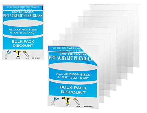 0.06" Clear 36x48 Plexiglass Sheets 3PACK. Acrylic Panels 36x48 Acrylic Sheets for Picture Frame Glass Replacement for 36 x 48 Glass. Lucite. PETG. Polystyrene. Plexi Glass 36 x 48 Strong, Light - size: 36x48