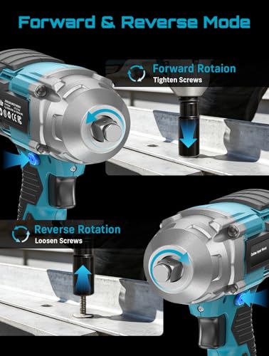 Seesii Cordless Impact Wrench 1/2 inch, High Torque 479 Ft-lbs(650Nm) Brushless Impact Gun,2500RPM w/2x4.0 Battery, 6 Sockets,8 Drill Bits, High Torque Power Impact Driver for Car Home,WH6 Lite - size: 650 Nm