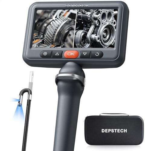 DEPSTECH Dual Lens Articulating Borescope,Endoscope Camera with Light 5FT