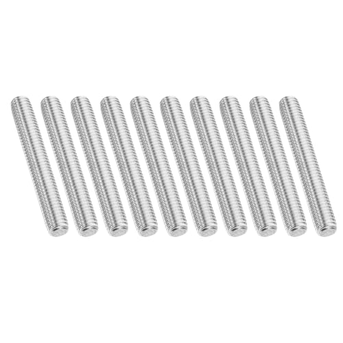 PATIKIL 1/2"-13 UNC 304 Stainless Steel Fully Threaded Rod, 10Pcs 3.5" Length Long Threaded Screw Right Hand Threads All Threaded Rod Studs for Anchoring Bolt, Clamps, Hangers and U-Bolts - size: 1/2"-13 x 3.5"