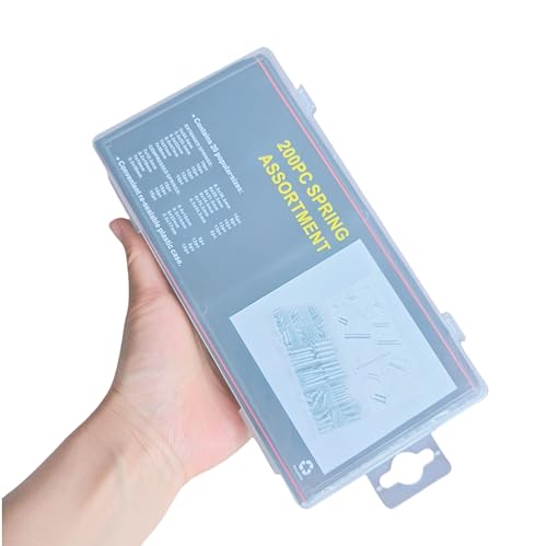 200pcs Spring Assortent kit, Plastic Box Steel Wire Compression Spring and Tension Spring Replacement kit (1)