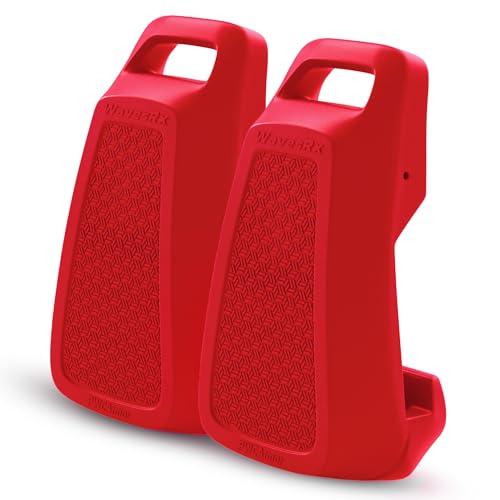WavesRx PWCArmor Jet Ski Fenders (2 Pack), EVA Foam PWC Dock Bumpers for Docking, Interlocking Fender System with Soft Loop Cleats, Compact Storage for Sea-Doo, Yamaha WaveRunner & Kawasaki Jet Ski - color: Red