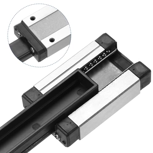 uxcell MGN12 400mm Linear Guide Rail with MGN12H Sliding Carriage Block Bearing Steel and Plastic Mini MGN12 Linear Guide for DIY 3D Printers and CNC Machine, Black