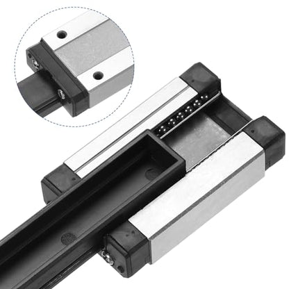 uxcell MGN12 400mm Linear Guide Rail with MGN12H Sliding Carriage Block Bearing Steel and Plastic Mini MGN12 Linear Guide for DIY 3D Printers and CNC Machine, Black