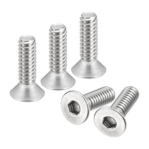 uxcell #10-24x5/8 Flat Countersunk Head Socket Cap Screws, 50Pcs 304 Stainless Steel Hex Socket Flat Head Screws, Full Thread, Countersunk Bolts - size: #10-24x5/8"