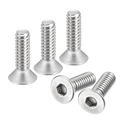 uxcell #10-24x5/8 Flat Countersunk Head Socket Cap Screws, 50Pcs 304 Stainless Steel Hex Socket Flat Head Screws, Full Thread, Countersunk Bolts - size: #10-24x5/8"