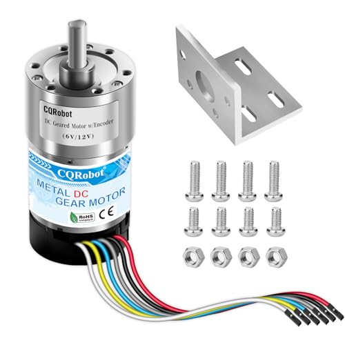CQRobot 43.8:1 Metal DC Gearmotor 37Dx70L mm 6V/12V with 64 CPR Encoder - size: 43.8:1, style: 6V/12V