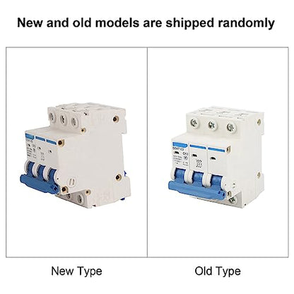 3 Pole Miniature Circuit Breaker, RCCB AC 220/380V 63A DIN Rail Mounting Current Circuit Breaker