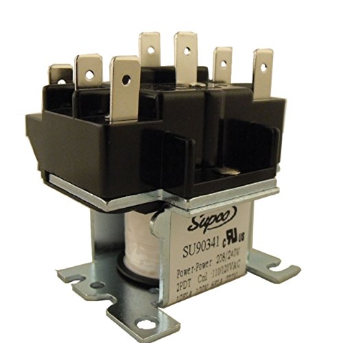 Supco 90341 General Purpose Switching Relay, 110/120 V Coil Voltage, Double Pole Double Throw Contacts - size: 110/120 V Coil Voltage, Double Pole Double Throw Contacts,