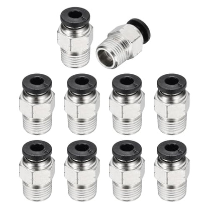 10Pcs Pneumatic Push to Connect Fitting Fit 4mm OD Tube 1/8 MNPT - color: Black, size: 4mm OD x 1/8 NPT